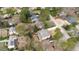 Aerial shot displaying various houses with mature trees, manicured lawns, and community streets at 909 Lake Boone Trl, Raleigh, NC 27607