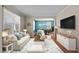 Bright living room with stylish furniture, hardwood floors, and an open layout at 9117 Cornwell Dr, Wake Forest, NC 27587