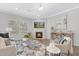 Bright living room featuring a fireplace, large windows, and hardwood floors at 131 Explorer Dr # 257, Morrisville, NC 27560