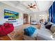 Comfortable living area with TV and coffered ceiling at 132 Mantle Dr, Clayton, NC 27527