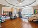 Spacious playroom with hardwood floors, large window, and ample space for activities at 132 Mantle Dr, Clayton, NC 27527