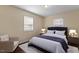 Cozy bedroom with plush bedding, neutral walls, and dual windows for natural light at 158 Torain St, Hillsborough, NC 27278