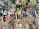 Aerial view of a residential neighborhood with tree-lined streets at 2122 Woodland Ave, Raleigh, NC 27608