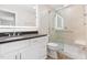 Updated bathroom features a glass door shower and vanity at 2325 Old Oak Pl, Hillsborough, NC 27278
