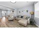 Inviting living room with light gray walls, wood floors, comfortable seating, and contemporary decor at 2822 Casona Way, Raleigh, NC 27616