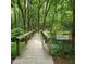 Lake Benson Woodland Trail sign sits on a small wooden bridge in the woods at 2916 Frances Marie Ln, Raleigh, NC 27603