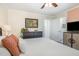 Bright bedroom with a view into the ensuite bathroom and plenty of space at 2968 Tram Rd, Fuquay Varina, NC 27526