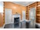 Cozy living room with fireplace and custom built-in shelving at 321 E Lane St, Raleigh, NC 27601