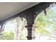 Close up of porch columns showing the intricate woodwork and architectural details of the home at 321 E Lane St, Raleigh, NC 27601