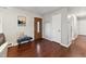 Inviting entryway features wood floors and ample lighting at 402 Abbott Dr, Sanford, NC 27330