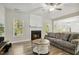 Warm living room featuring a fireplace, plush seating, and plenty of natural light at 42 Chris Todd Way, Angier, NC 27501