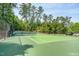Well-maintained community tennis court surrounded by lush trees and professional fencing at 534 Ives Ct, Chapel Hill, NC 27514