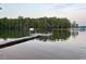 Lakefront view featuring a dock and seating area on the water with treeline in the background at 55 Waters Edge Loop, Henderson, NC 27537