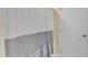 Bathroom showing a patterned shower curtain at 7305 Sandy Creek Dr, Raleigh, NC 27615