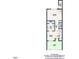 Detailed first floor plan showing the layout of living room, kitchen, and dining area at 7305 Sandy Creek Dr, Raleigh, NC 27615