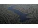 Expansive aerial view showcases community with a lake, winding roads, and numerous homes at 74 Alex Farm Ct # 22, Zebulon, NC 27597