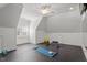 Bright exercise room features vaulted ceilings and rubber flooring at 1001 Welch Ln, Raleigh, NC 27614