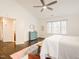 Open main bedroom with a dresser, and ensuite bathroom with a modern vanity and bathtub at 104 Manchester Pl, Chapel Hill, NC 27516