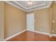 Versatile room with hardwood floors, neutral walls, and ample natural light, ready for customization to fit any lifestyle at 10421 Rosegate Ct # 303, Raleigh, NC 27617