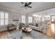 Comfortable living room featuring an open floor plan, ample seating, and plenty of natural light at 1086 Tender Dr, Apex, NC 27502