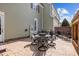 Backyard patio featuring fire pit and outdoor kitchen at 1086 Tender Dr, Apex, NC 27502