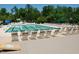 Large community pool with chairs, umbrella tables, and other amenities at 1301 Durlain Dr # 108, Raleigh, NC 27614