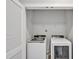 Convenient laundry room with a modern Samsung washer and dryer set at 138 Tressel Way, Durham, NC 27707