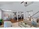 Open-concept living room showcases seamless flow to the kitchen and dining areas at 1564 Highpoint St, Wake Forest, NC 27587