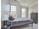 Cozy bedroom with neutral walls, two large windows, and an accent chest at 203 Valleyshire Rd, Durham, NC 27707