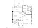 Detailed first-floor layout featuring a spacious primary bedroom, kitchen, patio, and garage at 2073 Amalfi Pl, Apex, NC 27502