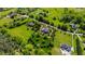Aerial view of property with swimming pool, lush landscaping and neighboring properties at 212 Whirlaway Ln, Chapel Hill, NC 27516