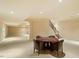 Spacious basement featuring carpeting, recessed lighting, and staircase at 212 Whirlaway Ln, Chapel Hill, NC 27516