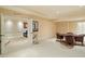 Finished basement with a movie theater, game table, recessed lights, and neutral carpet at 212 Whirlaway Ln, Chapel Hill, NC 27516