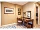 Office space with desk, chair, mirror, and carpeted flooring at 3227 Morrow Farm Ln, Chapel Hill, NC 27516