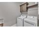 Bright laundry room features a front-load washer and dryer, and a convenient folding station at 3240 Donlin Dr, Wake Forest, NC 27587