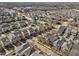 Aerial view of a community featuring many homes in a suburban neighborhood at 805 Historian St, Raleigh, NC 27603