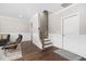 Inviting living room with hardwood floors, staircase, and comfortable seating area at 832 Mountain Vista Ln, Cary, NC 27519