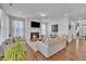 Bright living room featuring a fireplace, ample seating, hardwood floors, and open layout, perfect for entertaining at 123 Carbone Ln, Clayton, NC 27527
