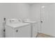 Laundry room with white washer and dryer units and a white door at 131 Woodglen Dr, Clayton, NC 27527