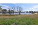 Scenic view of the community pond with walking path, trees, and water feature at 163 Periwinkle Pl, Clayton, NC 27527