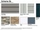 Exterior design scheme showcasing vinyl siding, shake, southern ledgestone, trim, and shutter options at 176 Starlight St, Sanford, NC 27330