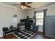 Office featuring hardwood floors, a desk, and a window at 1930 Maple Sugar Ln, Fuquay Varina, NC 27526