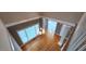 Overhead view of the hardwood floors, windows, and the open floor plan at 2429 Falls River Ave, Raleigh, NC 27614