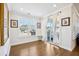 Bright dining room with large windows and sliding door to the patio at 251 North Crest Dr, Chapel Hill, NC 27517