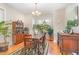 Dining room with hardwood floors, chandelier, and ample natural light from the windows at 2601 Forestville Rd, Wake Forest, NC 27587