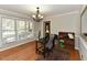 Bright home office with hardwood floors, natural light, and a view to the front yard at 3313 Ventura Cir, Wake Forest, NC 27587
