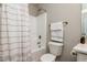 Bathroom featuring shower with curtain and marble vanity at 345 Anterbury Dr, Apex, NC 27502