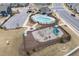 Aerial view of the community pool and playground amenities at 508 Sweet Pine Ln, Knightdale, NC 27545
