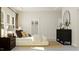 Bright, spacious bedroom featuring a comfortable bed, modern decor, and ample natural light, perfect for relaxation at 5640 Cayden Cove Dr, Wendell, NC 27591