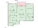 Detailed floor plan layout showing the connection between the kitchen, living room, and bedrooms at 6001 Winterpointe Ln # 204, Raleigh, NC 27606